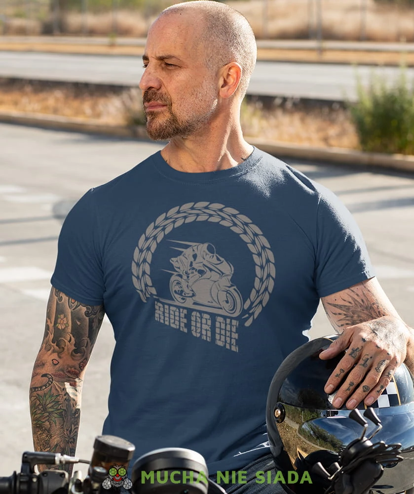 ride or die granatowa koszulka motocyklowa motocykl motocyklista.jpg