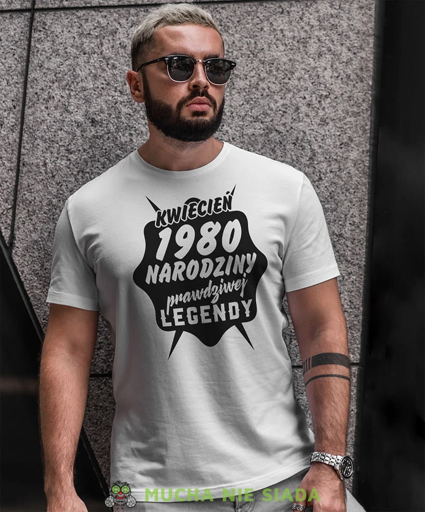 narodziny prawdziwej legendy biała męska koszulka urodzinowa z nadrukiem na urodziny.jpg