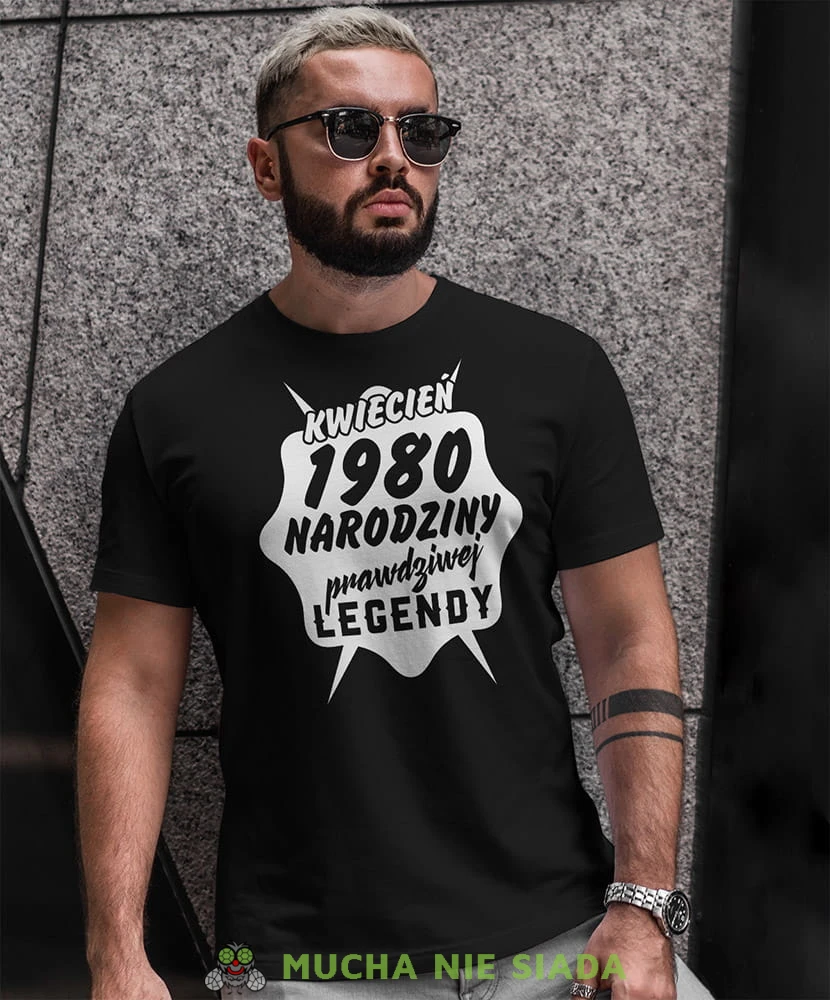 narodziny prawdziwej legendy czarna męska koszulka urodzinowa z nadrukiem na urodziny.jpg