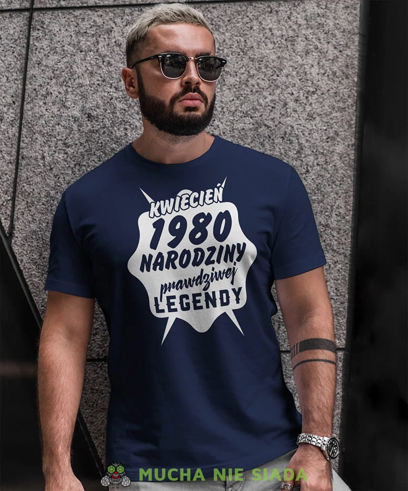 narodziny prawdziwej legendy granatowa męska koszulka urodzinowa z nadrukiem na urodziny.jpg