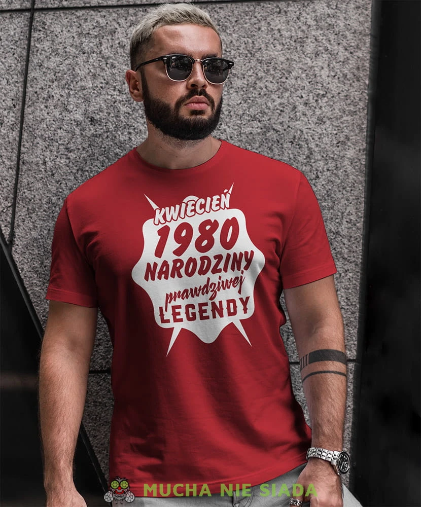 narodziny prawdziwej legendy czerwona męska koszulka urodzinowa z nadrukiem na urodziny.jpg