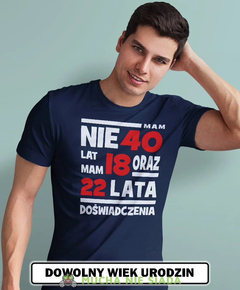 całe życie pod górkę i tak już... męska granatowa koszulka urodzinowa z nadrukiem na urodziny opis.jpg