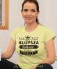 najlepsza babcia na całym świecie żółta damska koszulka dla babci z nadrukiem babcia.jpg