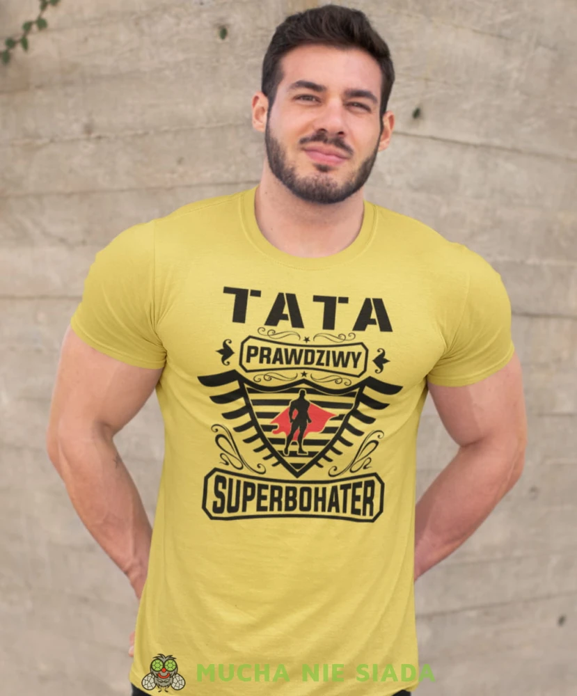 tata prawdziwy superbohater żółta koszulka dla taty.jpg