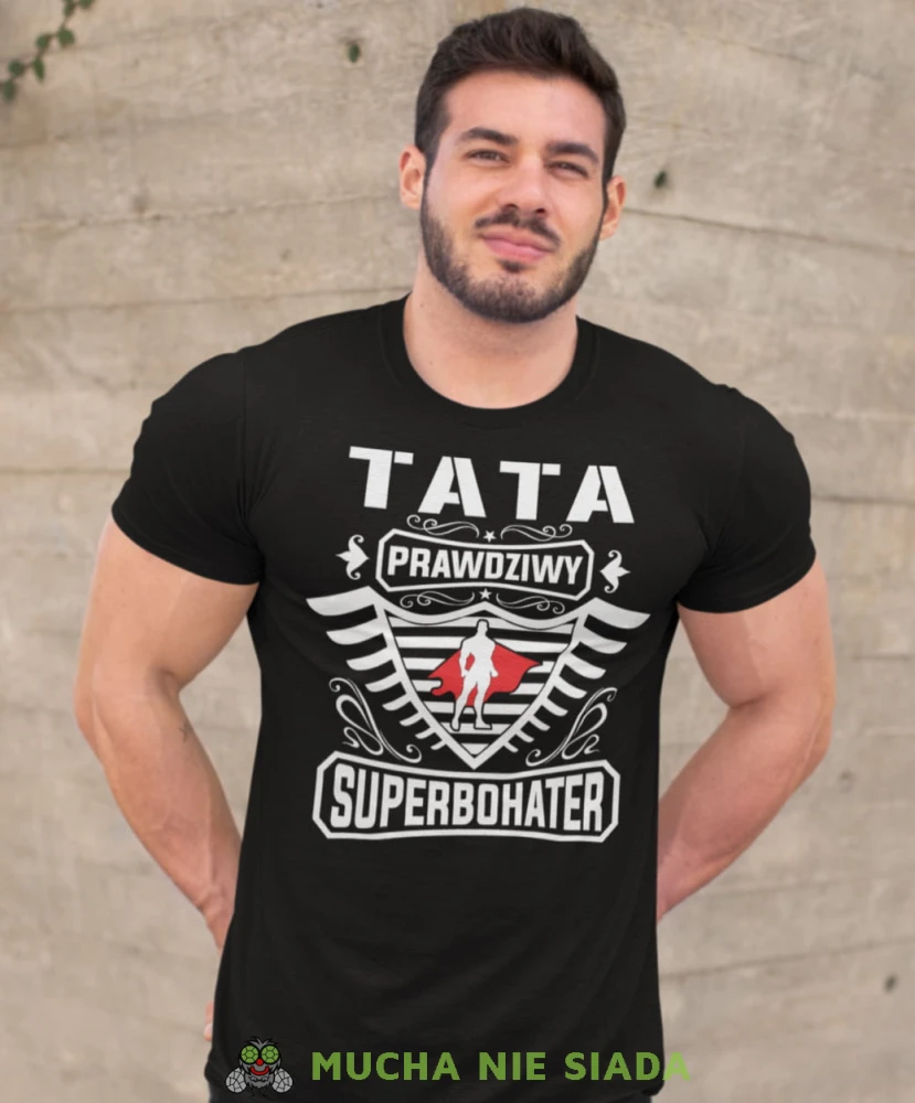 tata prawdziwy superbohater czarna koszulka dla taty.jpg