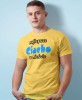 najlepsze ciacho w mieście żółta męska koszulka z nadrukiem na co dzień, na prezent, fajna koszulka, dla męża, dla chłopaka, super prezent.jpg