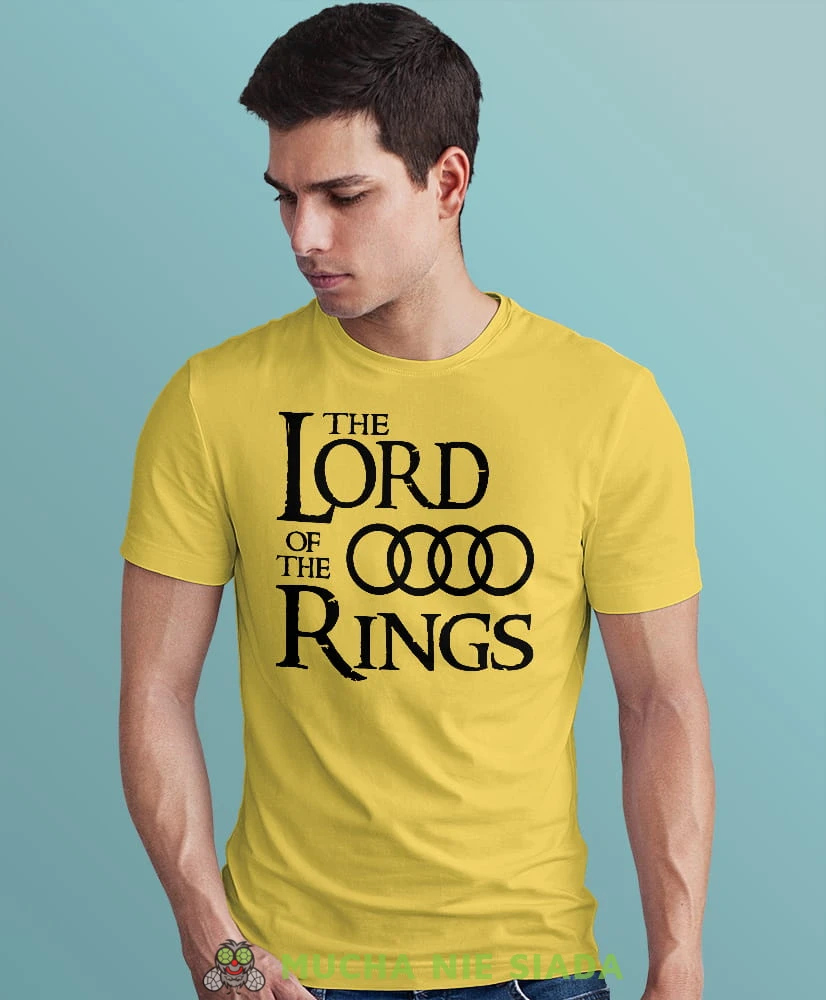 the lord of the rings, audi, żółta męska koszulka z nadrukiem na co dzień, na prezent, fajna koszulka dla chłopaka.jpg