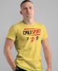 ćpaj tylko sport biegi, żółta koszulka na siłownię, męska koszulka, koszulka sportowa, na sport, gym, na siłownię.jpg