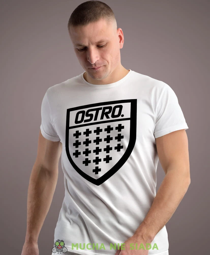 ostro biała męska koszulka z nadrukiem na co dzień, na prezent, fajna koszulka.jpg