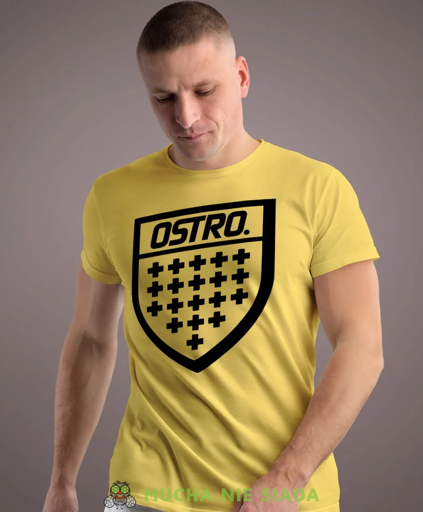 ostro żółta męska koszulka z nadrukiem na co dzień, na prezent, fajna koszulka.jpg
