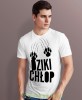 dziki chłop biała męska koszulka z nadrukiem na co dzień, na prezent, fajna koszulka.jpg