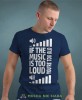 if the music is too loud you're too old granatowa męska koszulka z nadrukiem na co dzień, na prezent, fajna koszulka dla chłopaka.jpg