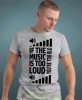 if the music is too loud you're too old szara męska koszulka z nadrukiem na co dzień, na prezent, fajna koszulka dla chłopaka.jpg