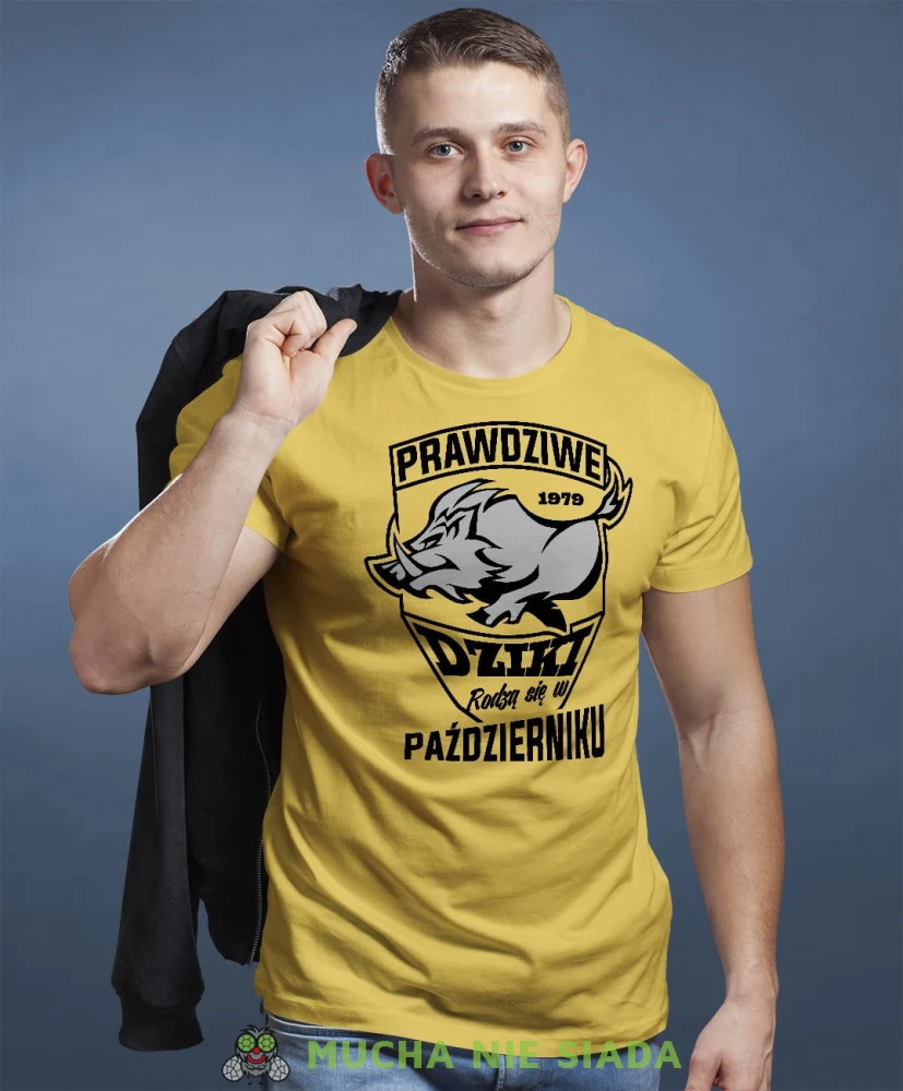 Prawdziwe dziki rodzą się w...  żółta koszulka urodzinowa