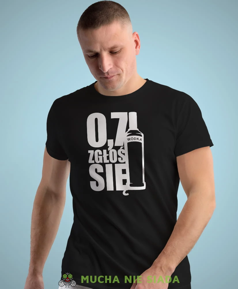 0,7 zgłoś się czarna męska koszulka z nadrukiem na co dzień, na prezent, fajna koszulka.jpg