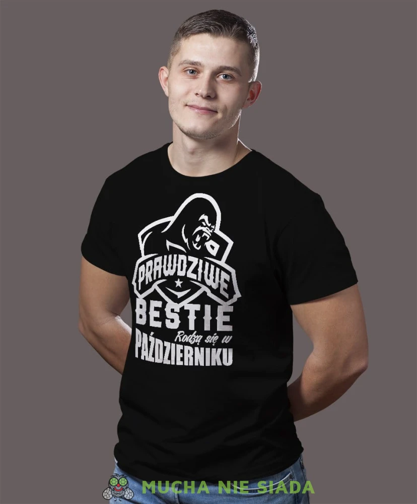 Prawdziwi bestie rodzą się w...  czarna koszulka urodzinowa
