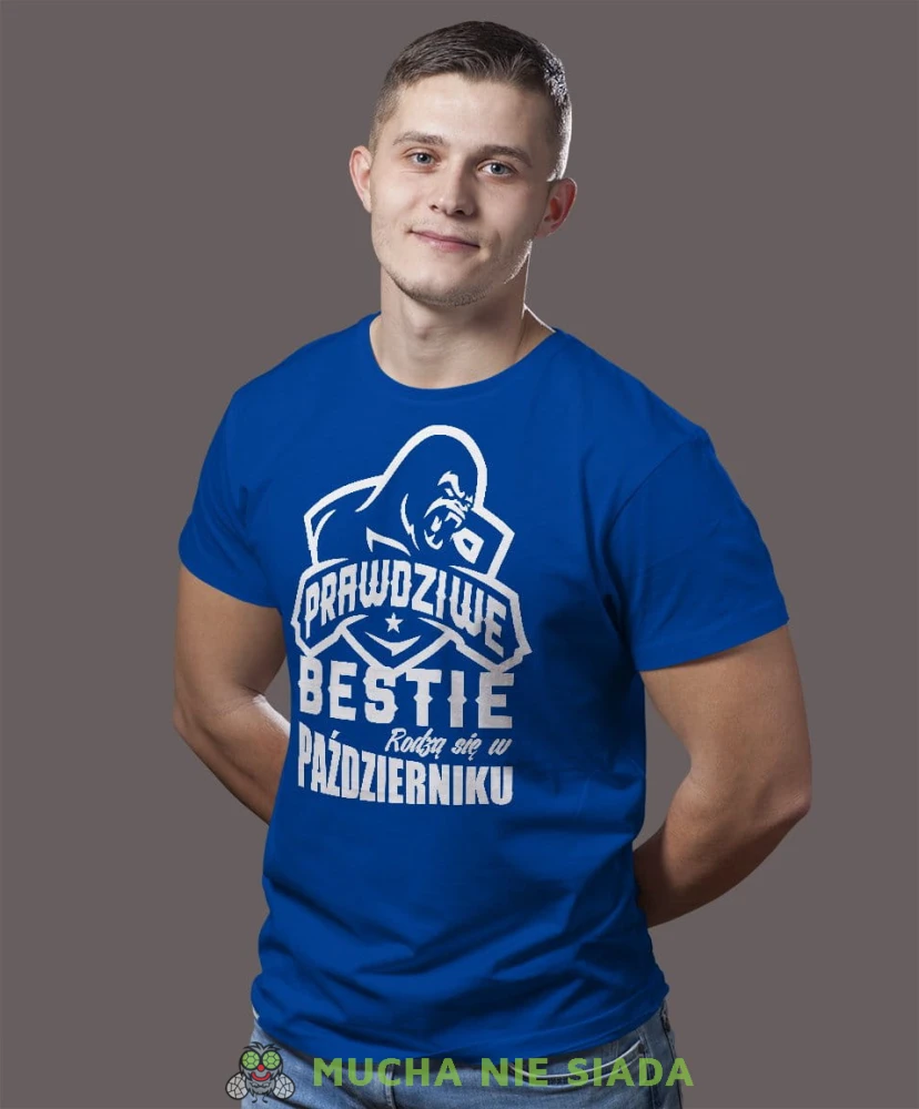 Prawdziwi bestie rodzą się w...  niebieska koszulka urodzinowa