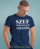 szef wszystkich szefów granatowa męska koszulka z nadrukiem na co dzień, na prezent, fajna koszulka.jpg