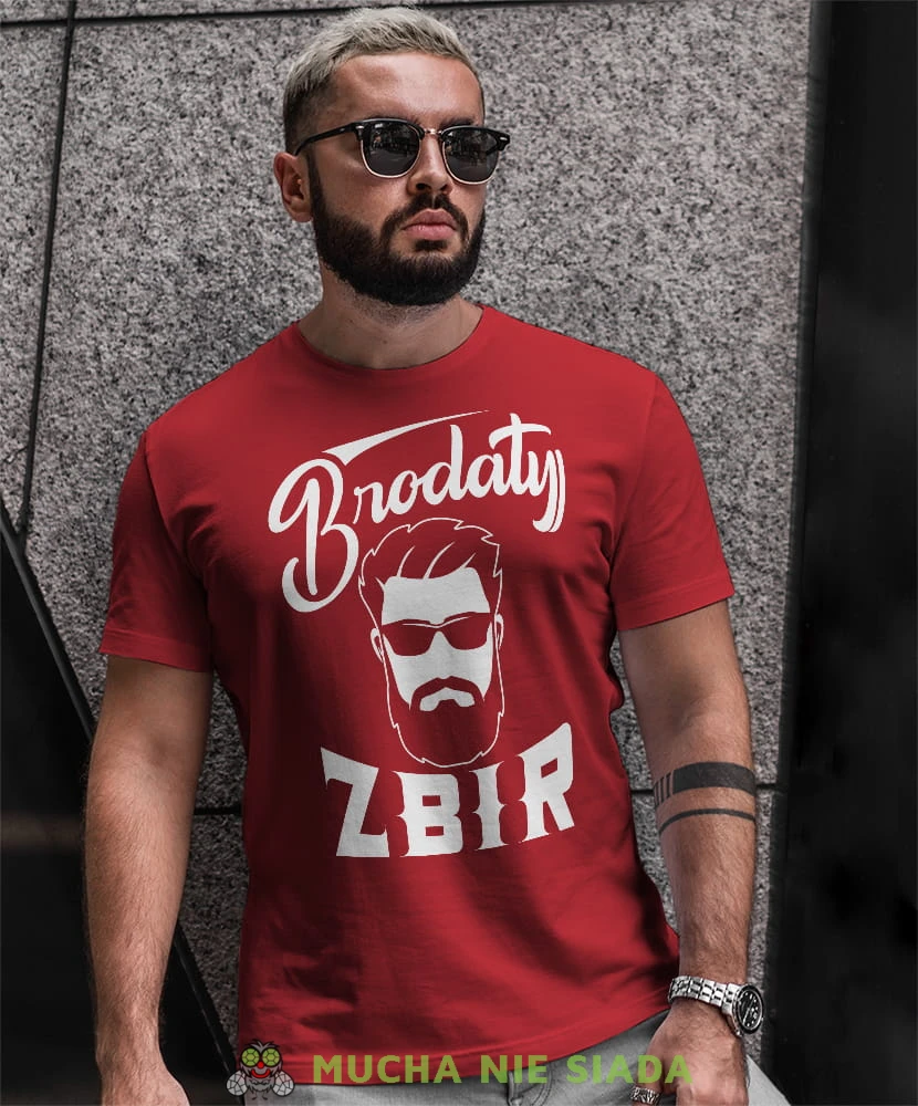 brodaty zbir czerwona męska koszulka prawdziwy mężczyzna prezent.jpg
