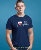 Heartbeats, Orzeł Polski, Polska, bicie serca, granatowa męska koszulka z nadrukiem, koszulka patriotyczna, koszulki z grafiką patriotyczną, dla mężczyzny, dla chłopaka na prezent, koszulka Polska, koszulki Polska.jpg