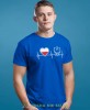 Heartbeats, Orzeł Polski, Polska, bicie serca, niebieska męska koszulka z nadrukiem, koszulka patriotyczna, koszulki z grafiką patriotyczną, dla mężczyzny, dla chłopaka na prezent, koszulka Polska, koszulki Polska.jpg