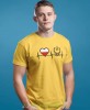 Heartbeats, Orzeł Polski, Polska, bicie serca, żółta męska koszulka z nadrukiem, koszulka patriotyczna, koszulki z grafiką patriotyczną, dla mężczyzny, dla chłopaka na prezent, koszulka Polska, koszulki Polska.jpg