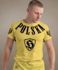 Polska h, żółta męska koszulka z nadrukiem, koszulka patriotyczna, koszulki z grafiką patriotyczną, dla mężczyzny, dla chłopaka na prezent, koszulka Polska, koszulki Polska.jpg
