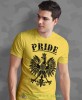 Pride Orzeł Polski, żółta męska koszulka z nadrukiem, koszulka patriotyczna, koszulki z grafiką patriotyczną, dla mężczyzny, dla chłopaka na prezent, koszulka Polska, koszulki Polska.jpg