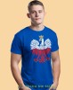 Orzeł Polski biało czerwony, niebieska męska koszulka z nadrukiem, koszulka patriotyczna, koszulki z grafiką patriotyczną, dla mężczyzny, dla chłopaka na prezent, koszulka Polska, koszulki Polska.jpg