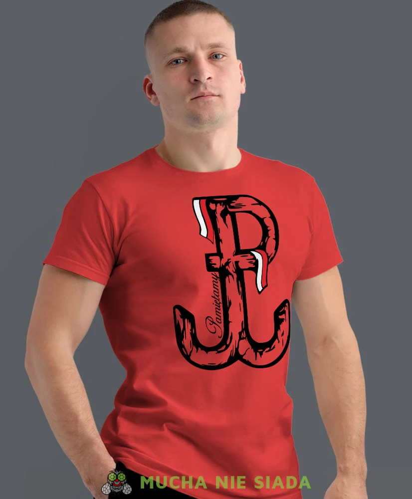 Pamiętamy, Polska Walcząca, czerwona męska koszulka z nadrukiem, koszulka patriotyczna, koszulki z grafiką patriotyczną, dla mężczyzny, dla chłopaka na prezent, koszulka Polska, koszulki Polska.jpg