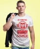 od urodzenia dumny  pochodzenia godł Polski, biała męska koszulka z nadrukiem, koszulka patriotyczna, koszulki z grafiką patriotyczną, dla mężczyzny, dla chłopaka na prezent, koszulka Polska, koszulki Polska.jpg