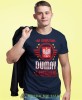 od urodzenia dumny  pochodzenia godł Polski, granatowa męska koszulka z nadrukiem, koszulka patriotyczna, koszulki z grafiką patriotyczną, dla mężczyzny, dla chłopaka na prezent, koszulka Polska, koszulki Polska.jpg