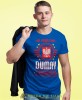 od urodzenia dumny  pochodzenia godł Polski, niebieska męska koszulka z nadrukiem, koszulka patriotyczna, koszulki z grafiką patriotyczną, dla mężczyzny, dla chłopaka na prezent, koszulka Polska, koszulki Polska.jpg