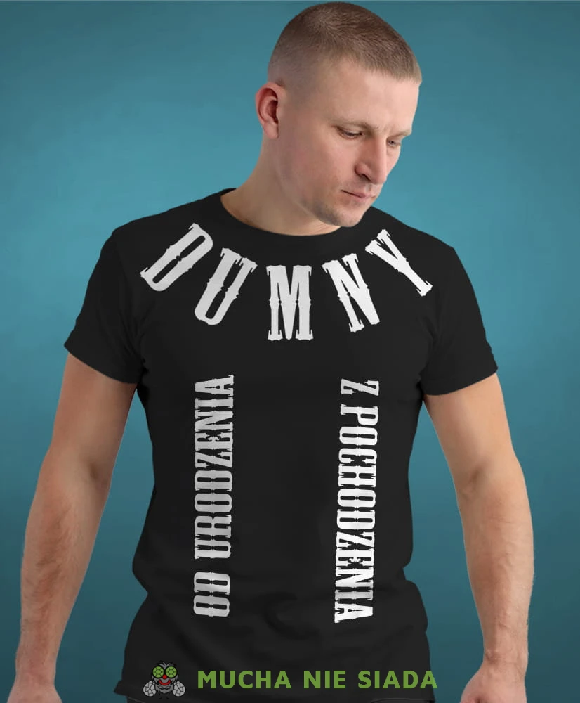od urodzenia dumny  pochodzenia, czarna męska koszulka z nadrukiem, koszulka patriotyczna, koszulki z grafiką patriotyczną, dla mężczyzny, dla chłopaka na prezent, koszulka Polska, koszulki Polska.jpg