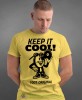 keep it cool, żółta męska koszulka z nadrukiem na co dzień, na prezent, fajna koszulka.jpg