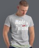 Made in Poland flaga, szara męska koszulka z nadrukiem, koszulka patriotyczna, koszulki z grafiką patriotyczną, dla mężczyzny, dla chłopaka na prezent, koszulka Polska, koszulki Polska.jpg