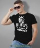 Kings are born in męska koszulka urodzinowa czarna