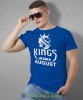 Kings are born in męska koszulka urodzinowa niebieska