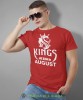 Kings are born in męska koszulka urodzinowa czerwona