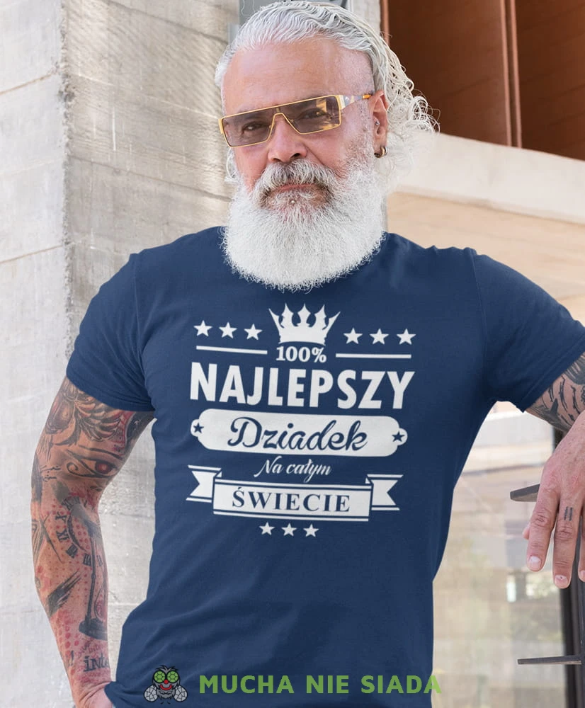 najlepszy dziadek na całym świecie granatowa koszulka męska dla dziadka, na urodziny, na dzień dziadka, na prezent.jpg