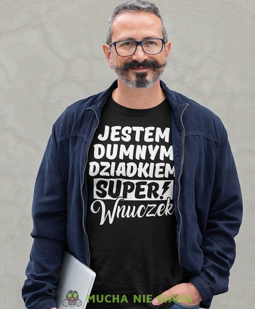 jestem dumnym dziadkiem super wnuczek czarna koszulka męska dla dziadka, na urodziny, na dzień dziadka, na prezent.jpg.png