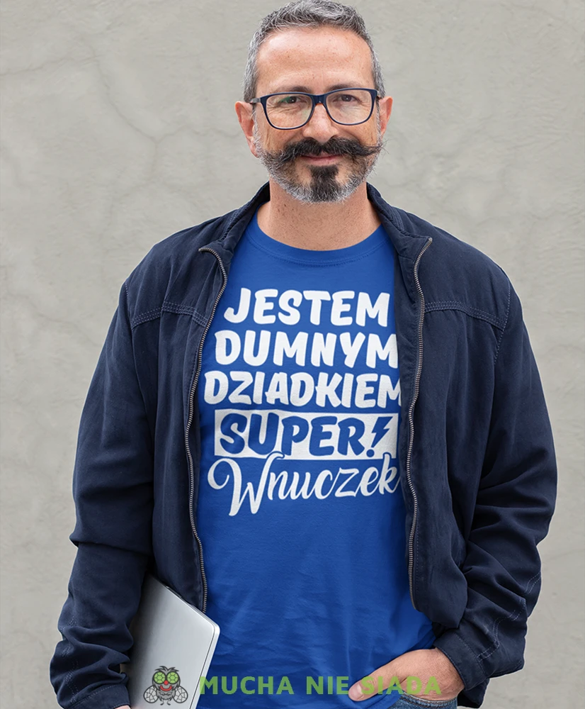 jestem dumnym dziadkiem super wnuczek niebieska koszulka męska dla dziadka, na urodziny, na dzień dziadka, na prezent.jpg.png