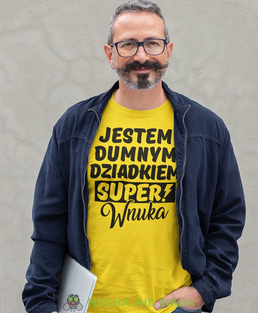jestem dumnym dziadkiem super wnuka żółta koszulka męska dla dziadka, na urodziny, na dzień dziadka, na prezent.jpg.png