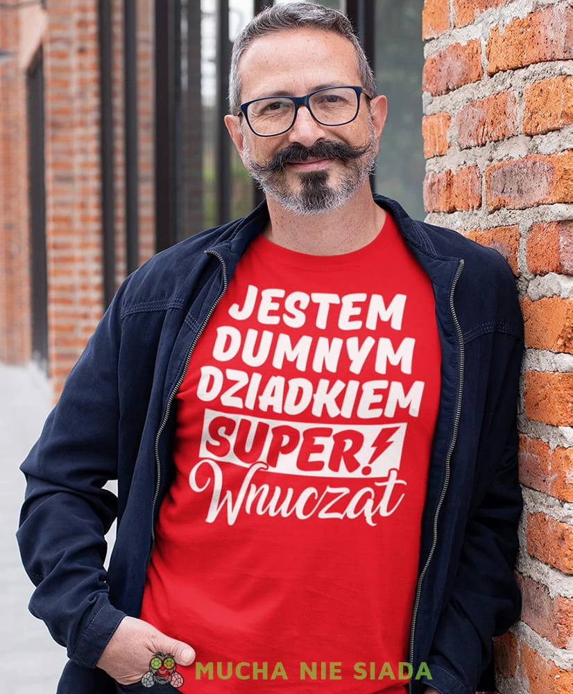 jestem dumnym dziadkiem super wnucząt czerwona koszulka męska dla dziadka, na urodziny, na dzień dziadka, na prezent.jpg