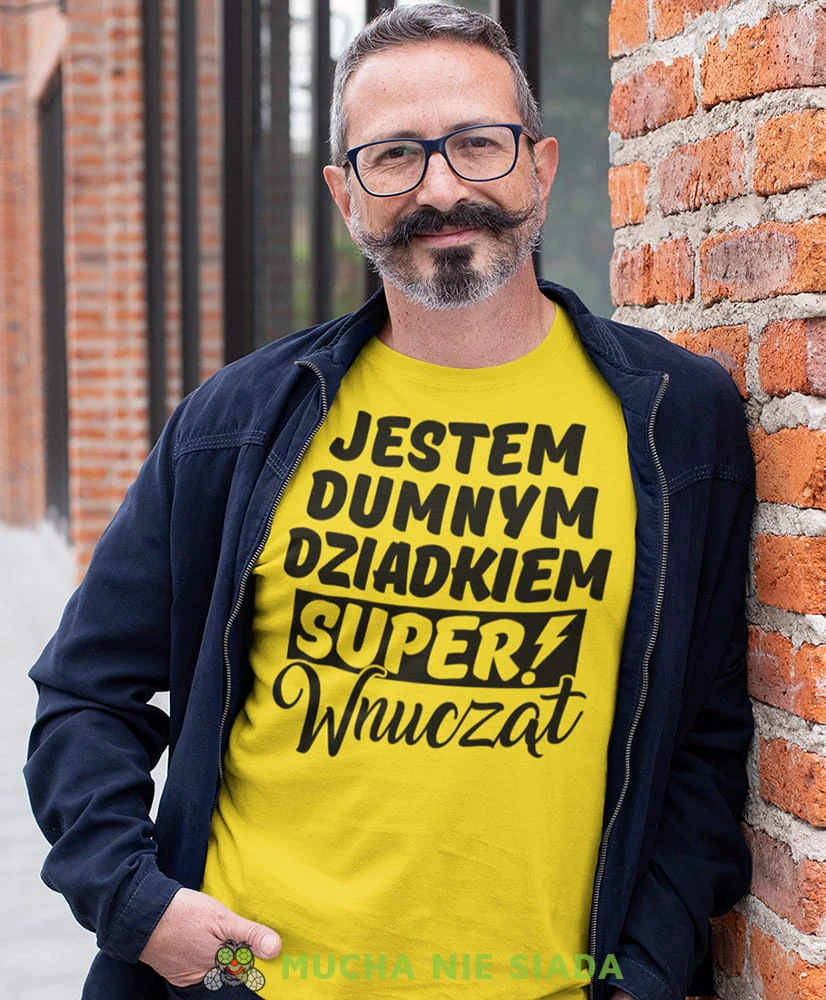 jestem dumnym dziadkiem super wnucząt żółta koszulka męska dla dziadka, na urodziny, na dzień dziadka, na prezent.jpg