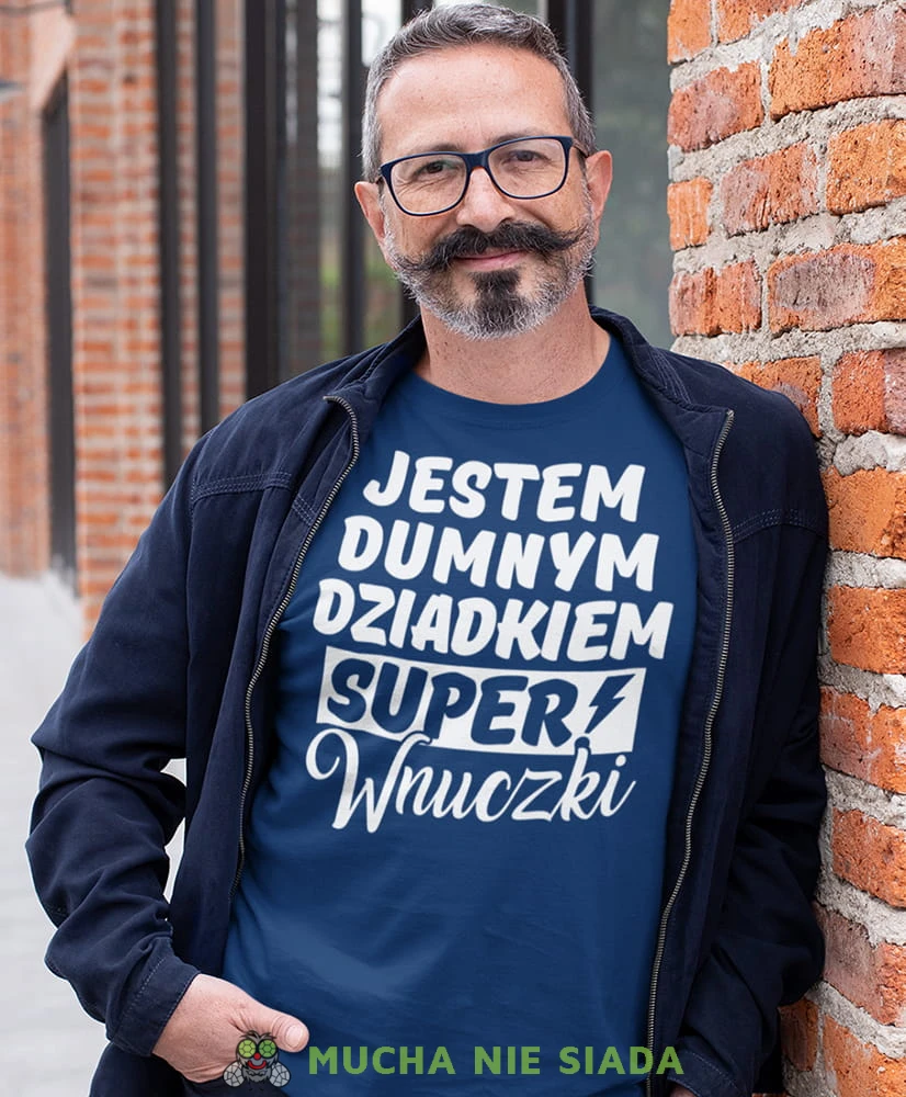 jestem dumnym dziadkiem super wnuczki granatowa koszulka męska dla dziadka, na urodziny, na dzień dziadka, na prezent.jpg