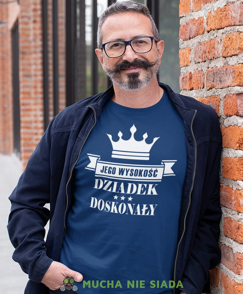 jego wysokość dziadek doskonały granatowa koszulka męska dla dziadka, na urodziny, na dzień dziadka, na prezent.jpg