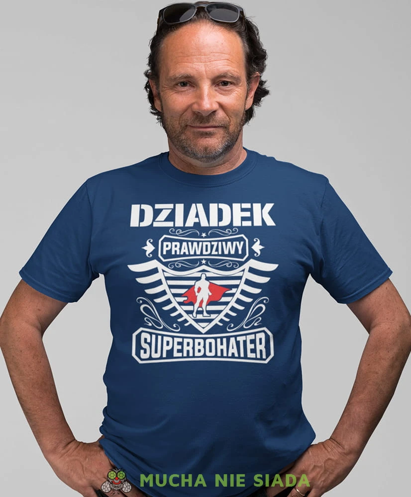 dziadek prawdziwy superbohater granatowa koszulka męska dla dziadka, na urodziny, na dzień dziadka, na prezent.jpg