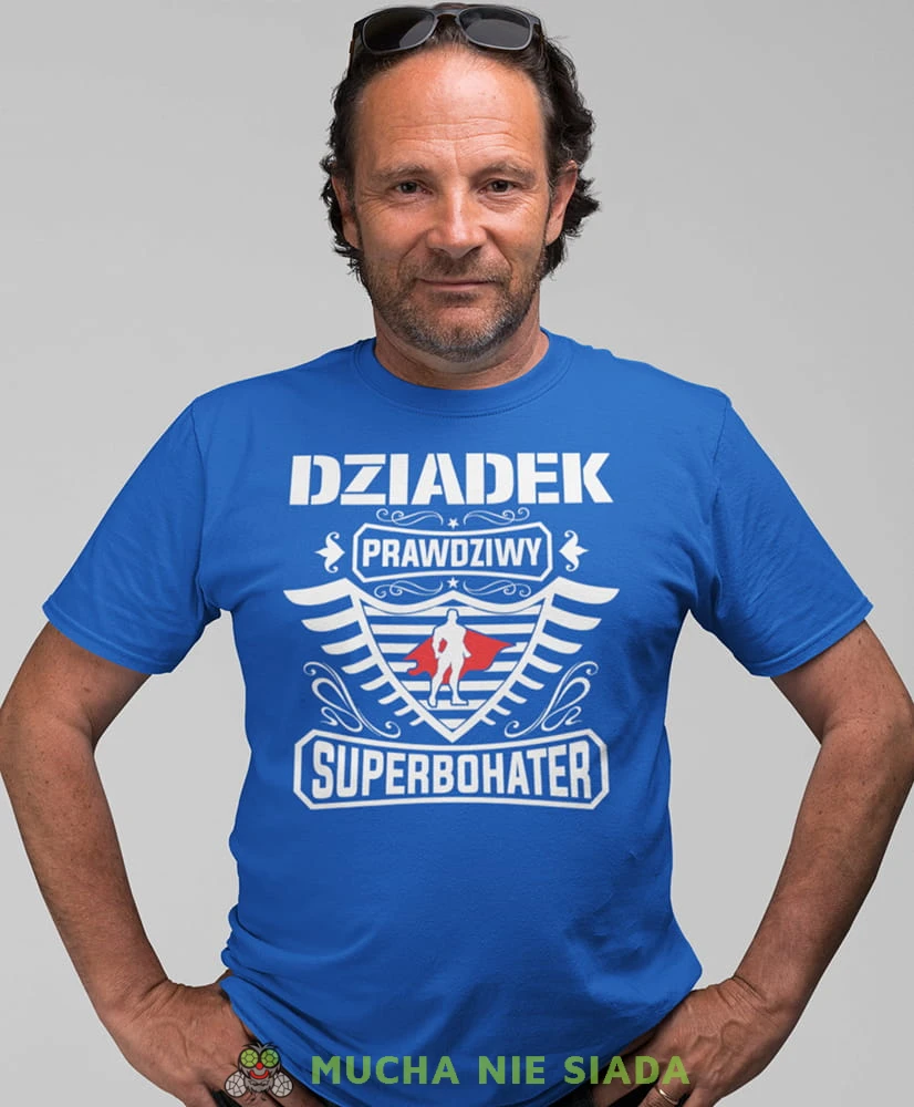 dziadek prawdziwy superbohater niebieska koszulka męska dla dziadka, na urodziny, na dzień dziadka, na prezent.jpg