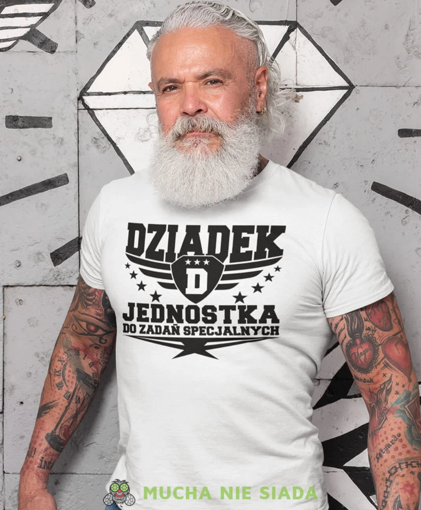 dziadek jednostka do zadań specjalnych biała koszulka męska dla dziadka, na urodziny, na dzień dziadka, na prezent.jpg